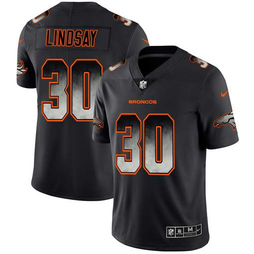 Men Denver Broncos #30 Lindsay Nike Teams Black Smoke Fashion Limited NFL Jerseys